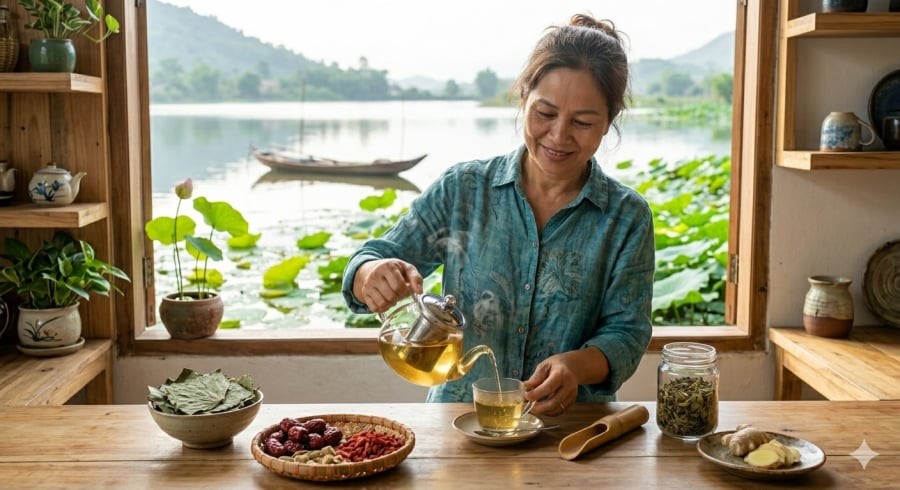 Trà lá sen nên dùng với lượng vừa phải và kết hợp chế độ ăn lành mạnh để hỗ trợ sức khỏe tim mạch.