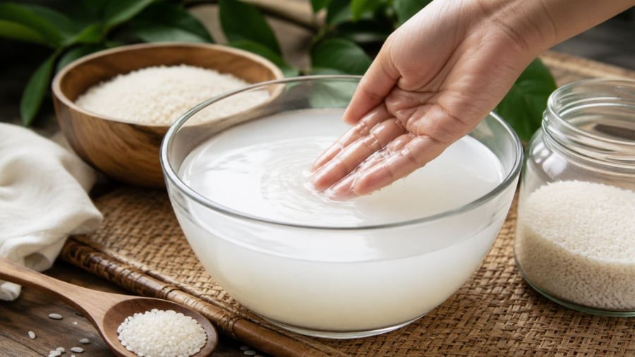 Nước vo gạo có thể giúp làm trắng da tự nhiên