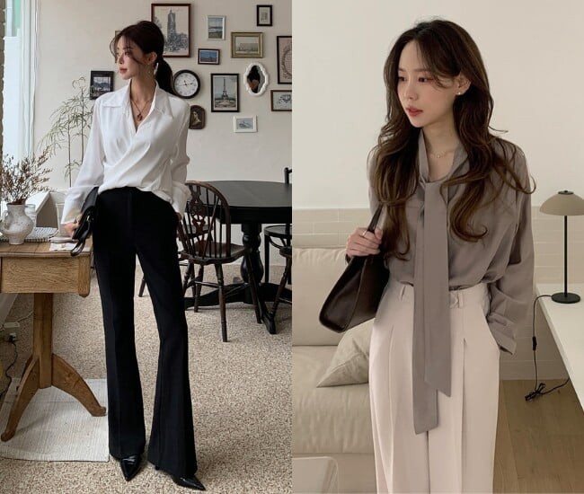 Các thiết kế tối giản với chất liệu mềm nhẹ giúp tổng thể vừa thoải mái vừa trẻ trung hơn. 
