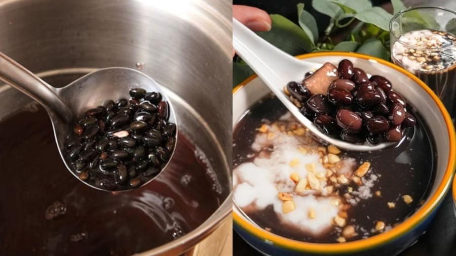 Khi nấu chè đậu đen, bạn không nên thêm đường ngay từ đầu. Hãy nấu chín hạt đỗ rồi mới thêm đường cho vừa khẩu vị.