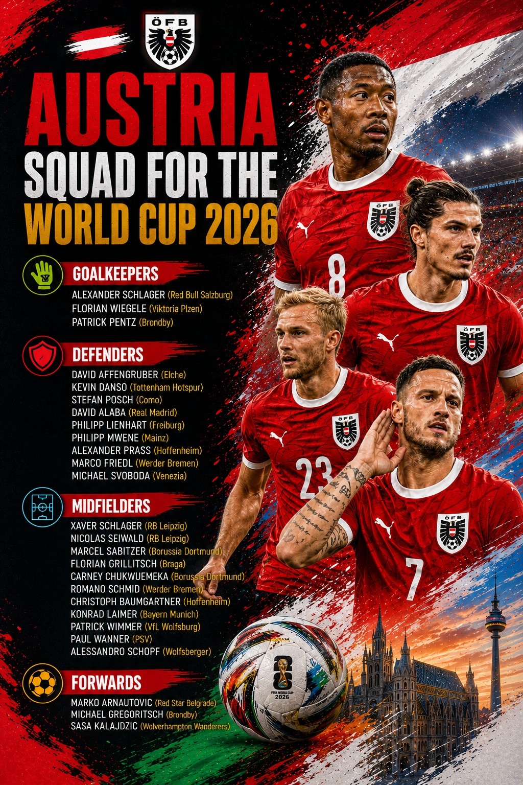 Đội hình tuyển Áo tại World Cup 2026.