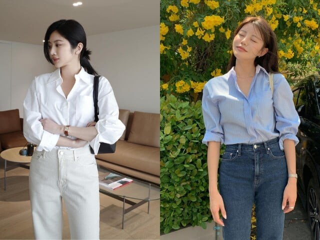 Khi phối cùng quần jeans hoặc chân váy, sơ mi oversized tạo cảm giác thoải mái nhưng vẫn chỉn chu. 
