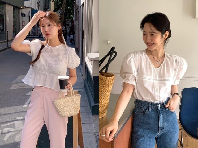 Nếu yêu thích vẻ ngoài mềm mại và nữ tính, áo blouse trắng là món đồ rất đáng có trong tủ đồ mùa hè.