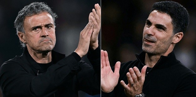 Enrique và Arteta có lần tái đấu đầy cảm xúc.