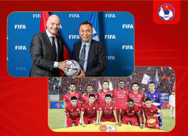 Chủ tịch FIFA gửi thư chúc mừng CAHN vô địch V-League. Ảnh: VFF.