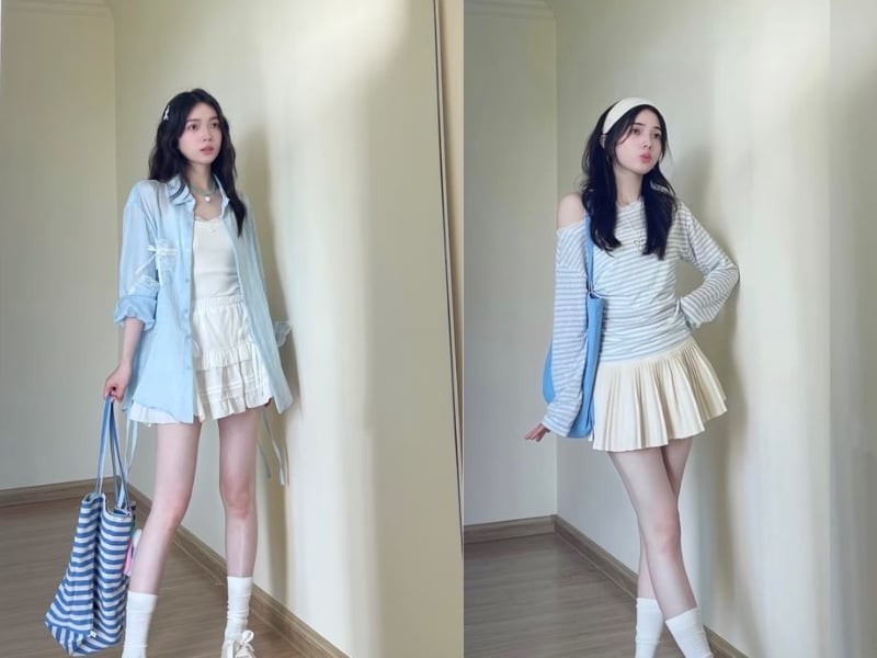 Trong bảng màu thời trang mùa nóng, xanh dương luôn được xem là gam màu mang lại cảm giác dễ chịu và tươi mới. 