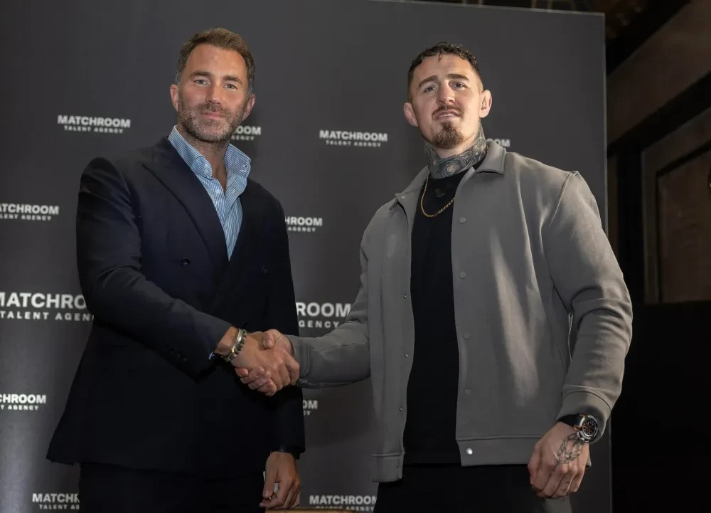 Tom Aspinall and Eddie Hearn