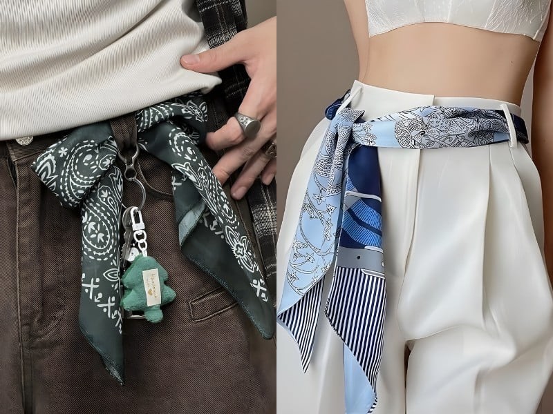 Chỉ cần thay đổi màu sắc hoặc họa tiết khăn, tổng thể trang phục đã mang đến cảm giác khác biệt hoàn toàn.
