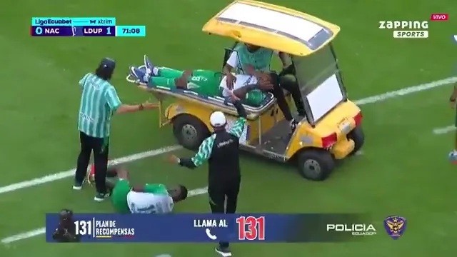 Caicedo nằm sân sau khi va chạm xe cứu thương.