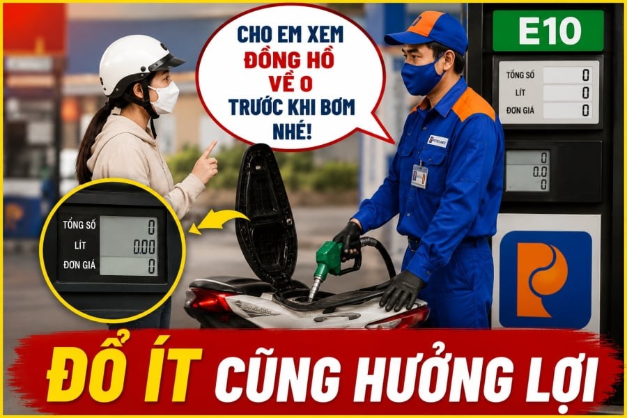 Đổ xăng cứ nói với người bán câu này: Đổ ít cũng hưởng lợi