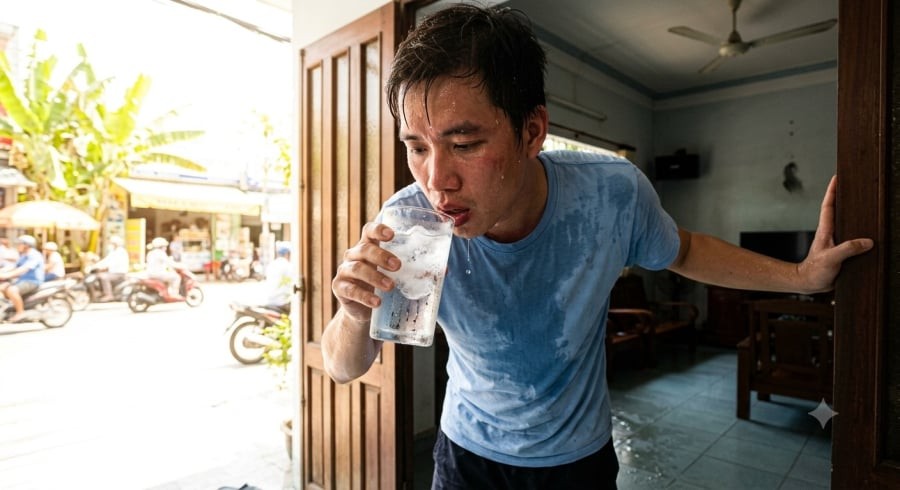 Nhiều người có thói quen uống nước đá ngay sau khi đi nắng về mà không biết cơ thể cần thời gian để thích nghi với sự thay đổi nhiệt độ.