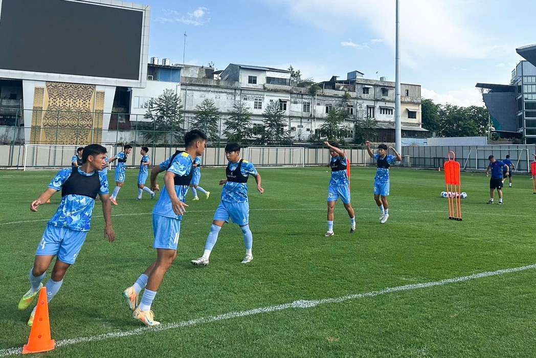 U19 Việt Nam tích cực tập luyện chuẩn bị cho lượt trận thứ 2 bảng A giải U19 Đông Nam Á 2026. Ảnh: VFF.