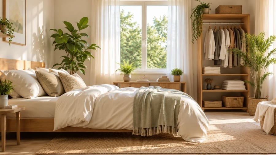 Những đồ gây nóng như chăn gối đệm dày nên dẹp bỏ hoặc hút chân không cho gọn hơn