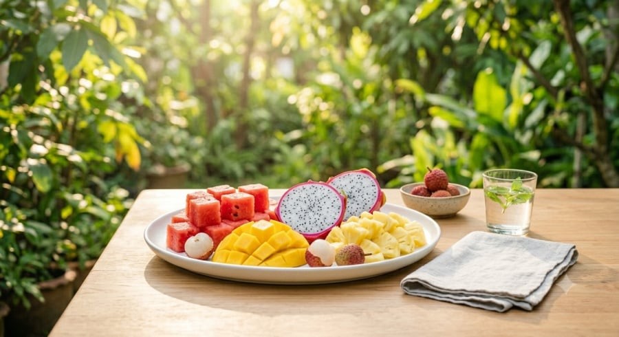 Ăn trái cây đúng cách và với lượng hợp lý giúp cơ thể bổ sung nước, hỗ trợ tiêu hóa và tăng cường sức khỏe trong mùa hè.