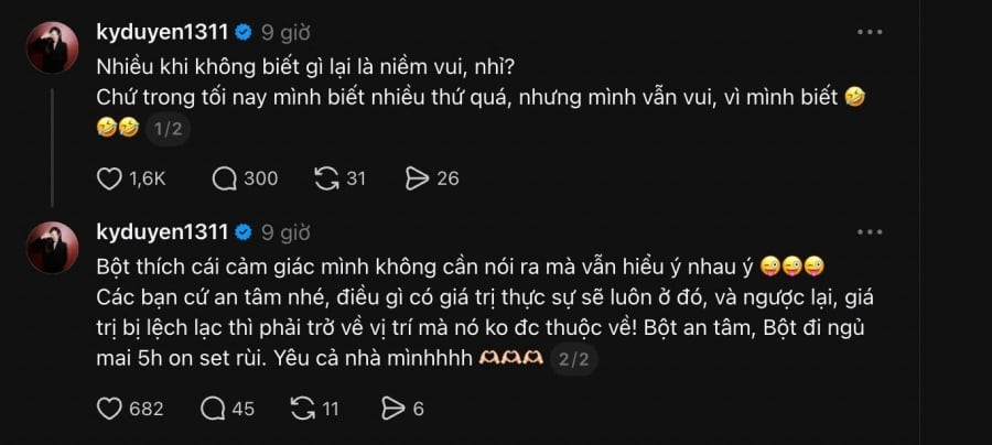  Kỳ Duyên chia sẻ dòng trạng thái gây xôn xao