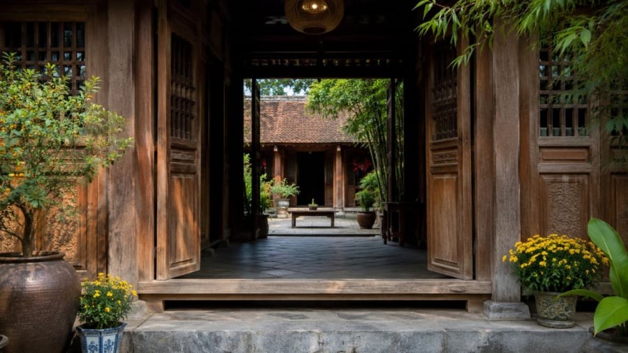 Không ngồi giữa cửa chính để tránh cản trở lối đi lại