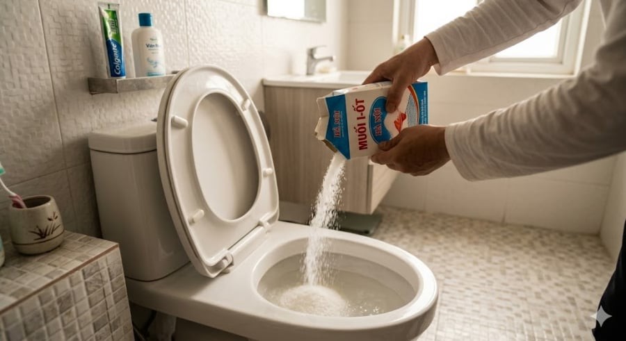 Nghe có vẻ lạ lùng, nhưng chỉ với một nắm muối ăn sẵn có trong căn bếp, bạn có thể giải quyết được hàng loạt rắc rối cứng đầu trong nhà vệ sinh.