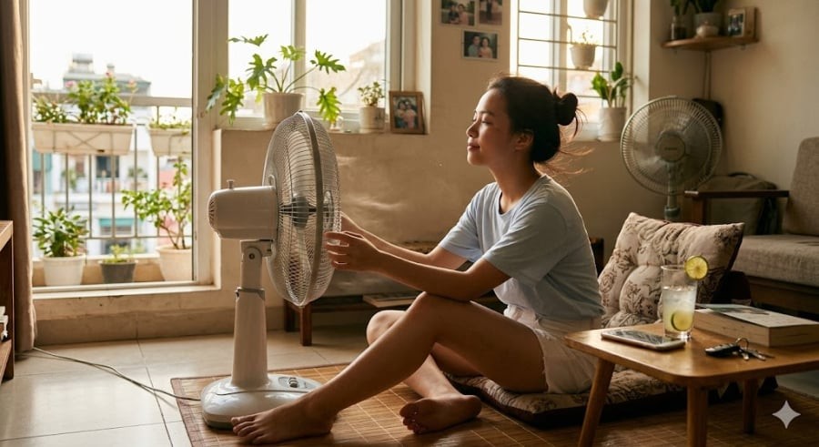 Khi mới từ ngoài trời nắng trở về, cơ thể đang tiết nhiều mồ hôi, các mạch máu đang giãn nở. 