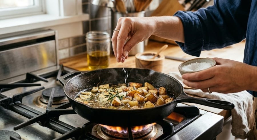 Nguyên nhân chính khiến dầu ăn bị bắn tung tóe khi rán là do thực phẩm còn tích nước. 