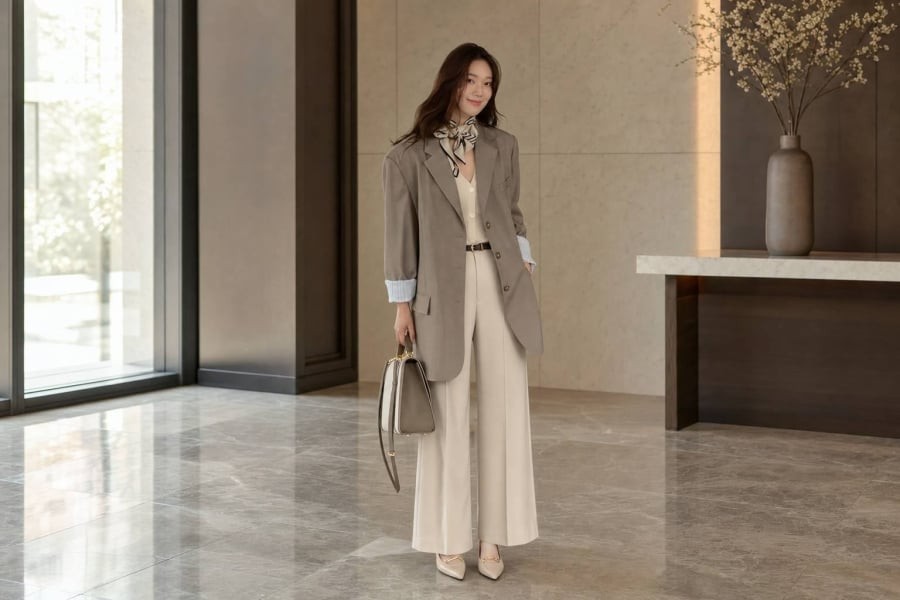 Khi kết hợp thêm quần hoặc chân váy cạp cao, tỷ lệ cơ thể được cải thiện rõ rệt, giúp phần chân trông dài hơn và vóc dáng trở nên cân đối hơn.