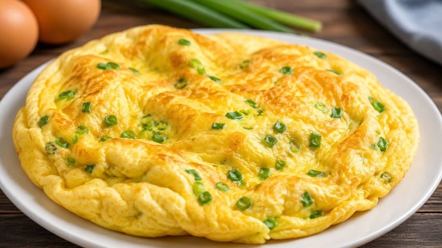 Trứng vàng đều phồng xốp nhìn bắt mắt