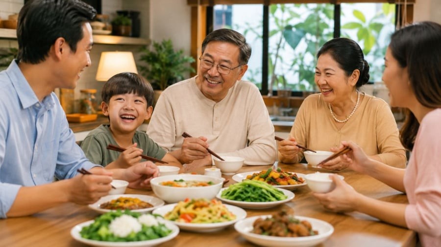 Bữa cơm gia đình tránh nói những chuyện không vui vẻ