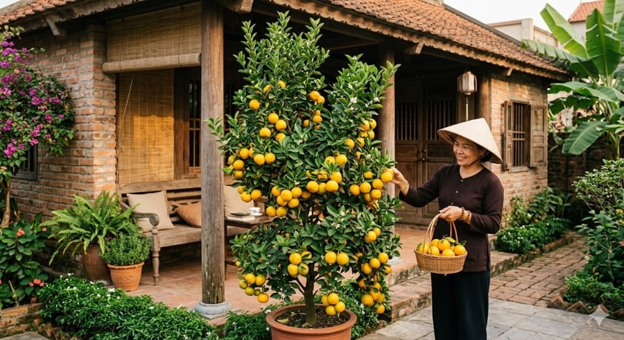 Cam thường cho quả sớm hơn bưởi và phù hợp với những gia đình muốn tận dụng diện tích sân trước nhà một cách hiệu quả.