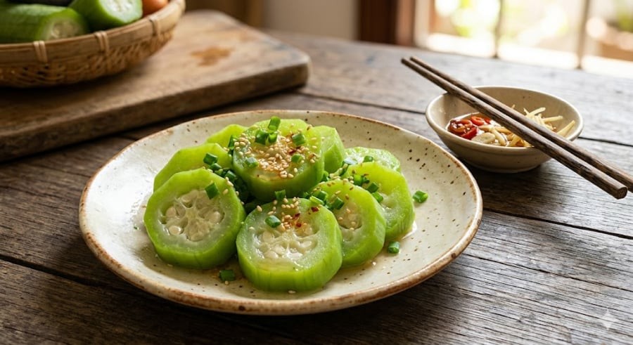 Vì muốn giữ lại cảm giác giòn sần sật và màu xanh đẹp mắt, không ít người chỉ đảo mướp sơ qua trên chảo rồi vớt ra ngay, thậm chí thích ăn hơi sống. 