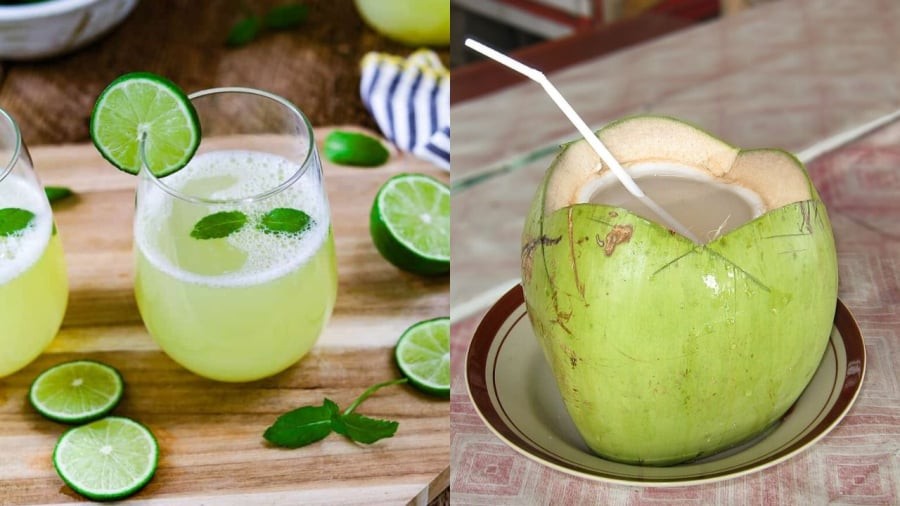 Nước chanh và nước dừa mang đến nhiều lợi ích cho sức khỏe, giúp giải nhiệt, bù nước cho cơ thể trong những ngày hè nắng nóng.