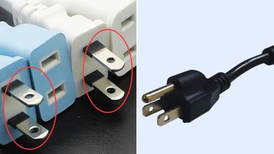 Các nhà sản xuất còn tận dụng 2 lỗ ở chân phích cắm để gắn niêm phong, giúp người tiêu dùng có thể phân biệt được hàng mới và hàng đã qua sử dụng.

