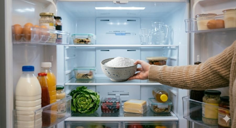 Muối (natri clorua) có đặc tính hút ẩm và khả năng khử khuẩn nhẹ. 
