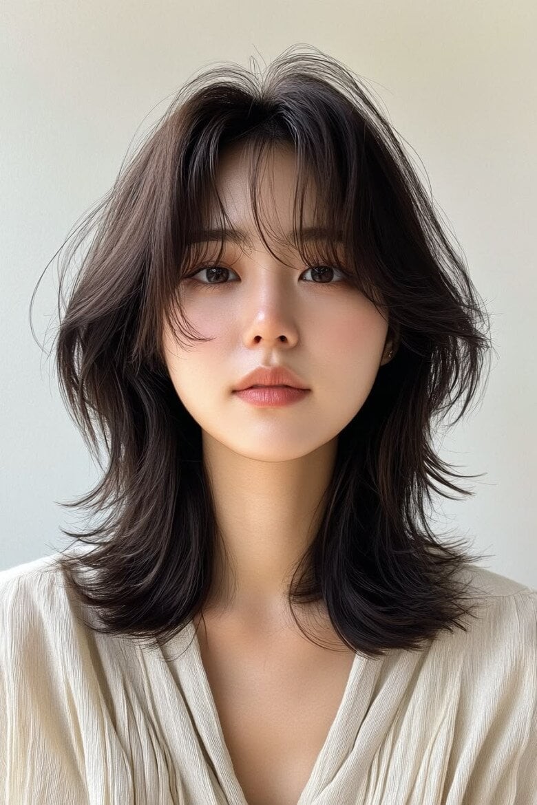 Không quá gọn gàng nhưng cũng không tạo cảm giác rối mắt, shaggy lob mang đến vẻ ngoài phóng khoáng và hiện đại.