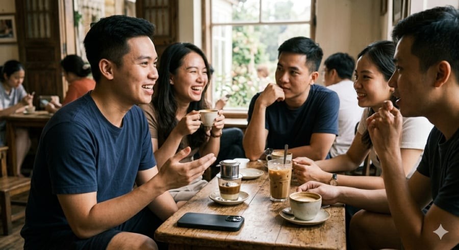 Úp điện thoại đôi khi là cách thể hiện sự ưu tiên cho cuộc trò chuyện trực tiếp thay vì thế giới số.