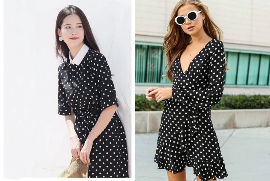 Váy chấm bi vốn đã mang tính trang trí cao nên việc sử dụng quá nhiều phụ kiện có thể khiến diện mạo trở nên nặng nề.