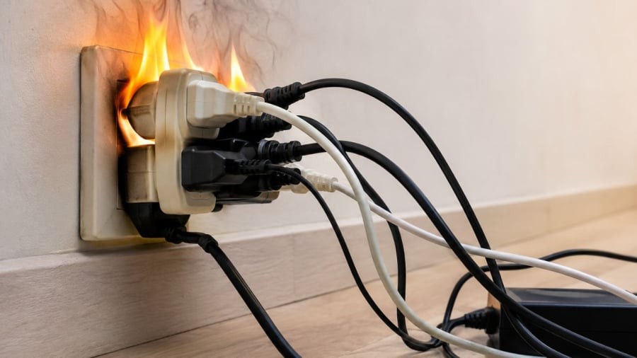 Cắm chung ổ điện không hợp lý có khi gây sự cố nghiêm trọng