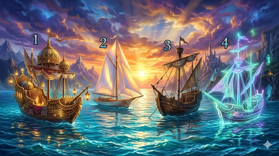Bạn sẽ chọn con thuyền nào? Lựa chọn đầu tiên có thể hé lộ phần nào tài vận nửa cuối năm của bạn.
