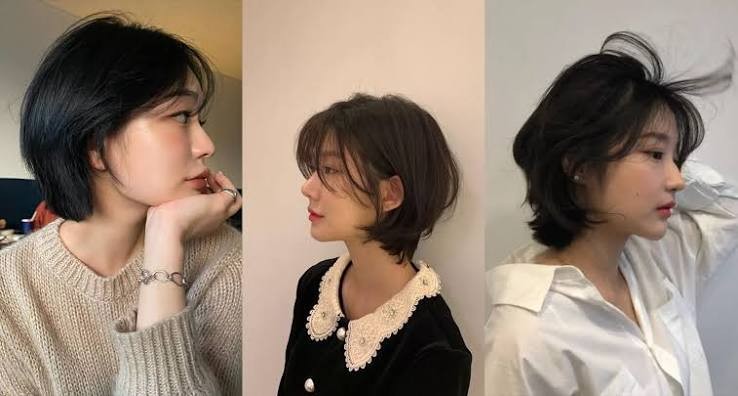 Phần tóc thường có độ dài ngang cằm hoặc nhỉnh hơn một chút, giúp gương mặt trở nên sáng và thanh thoát hơn.