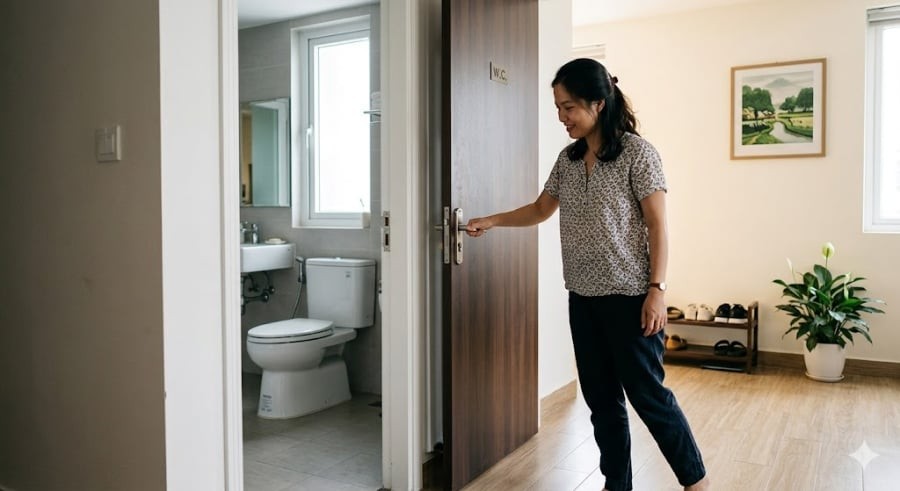 Nhiều người có thói quen mở cửa nhà vệ sinh sau khi sử dụng để 
