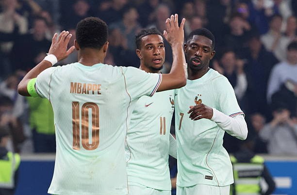 Hàng công tuyển Pháp đáng gờm với Michael Olise, Ousmane Dembele và Kylian Mbappe.