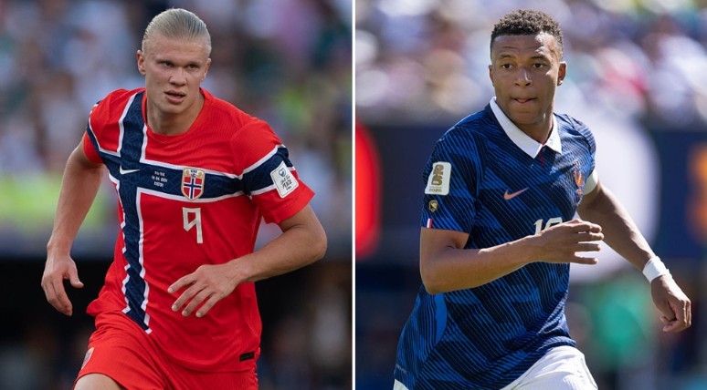 Na Uy và Pháp đụng độ là cuộc chiến đáng xem giữa Erling Haaland với Kylian Mbappe.