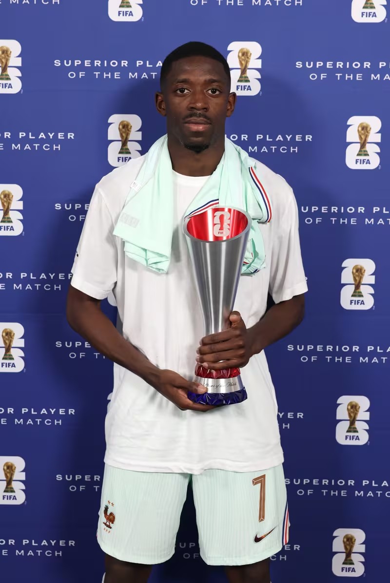 Ousmane Dembele được vinh danh là cầu thủ xuất sắc nhất trận sau màn trình diễn trước Na Uy.
