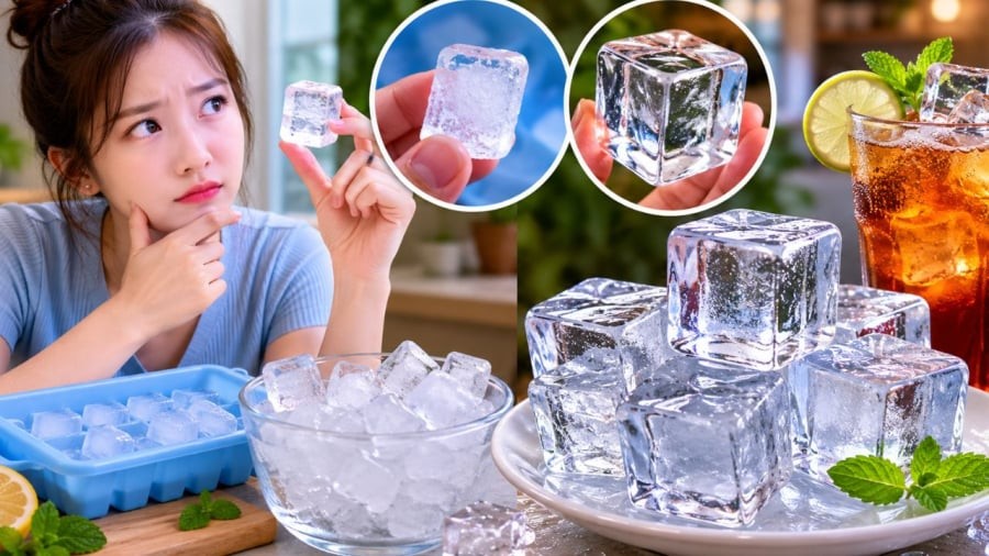 NHiều người thấy đá viên ngoài quán tan chậm hơn trong nhà
