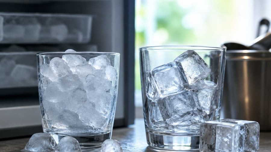 Không phải hoàn toàn nhưng một số đá viên ngoài quán tan chậm hơn
