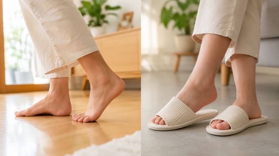 Bạn thường đi chân trần hay đi dép khi ở trong nhà?