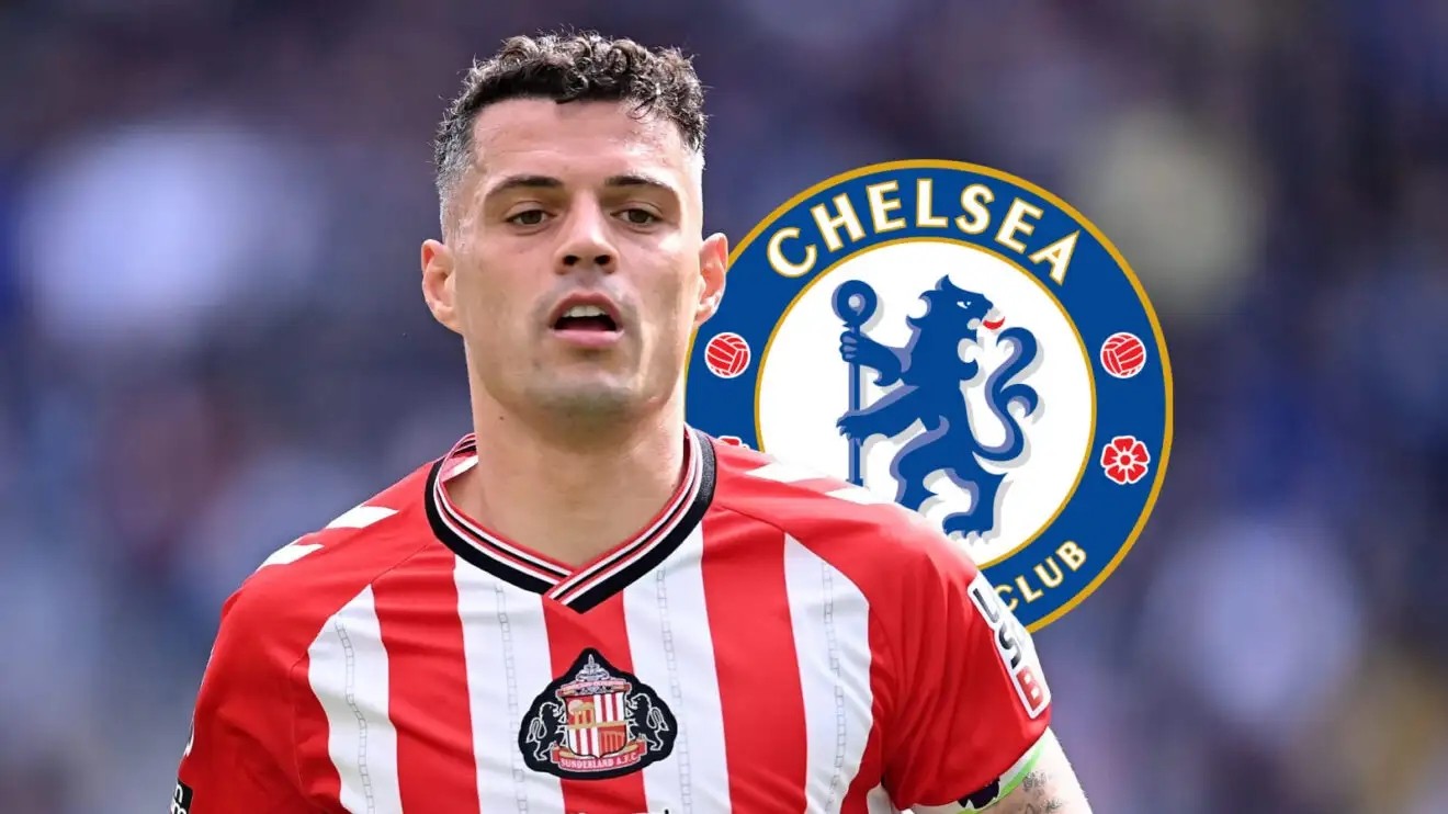 Granit Xhaka được liên kết chuyển nhượng đến Chelsea. Ảnh: Football365.
