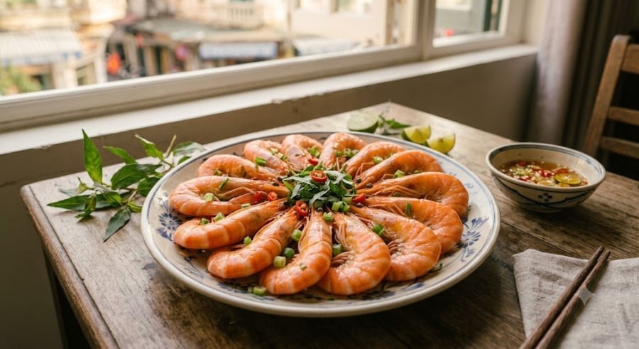 Để món tôm luộc đạt chuẩn 
