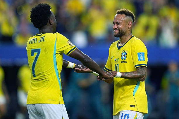 Hàng công Brazil với Neymar, Vinicius. Ảnh: Getty Images. 