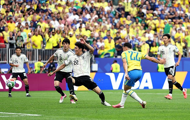Gabriel Martinelli ghi bàn giúp Brazil đánh bại Nhật Bản. Ảnh: Getty Images