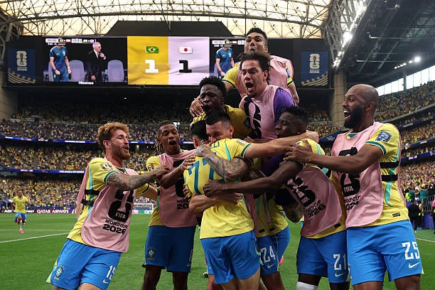 Gabriel Martinelli giúp Brazil đánh bại Nhật Bản với tỷ số 2-1. Ảnh: Getty Images