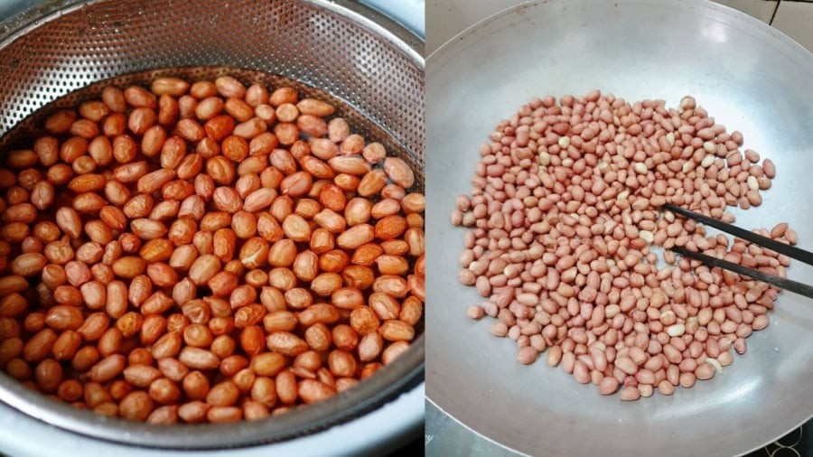 Bạn nên rửa lạc trước khi rang.
